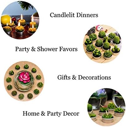 Cactus Tealight Candles 12 Piece Set