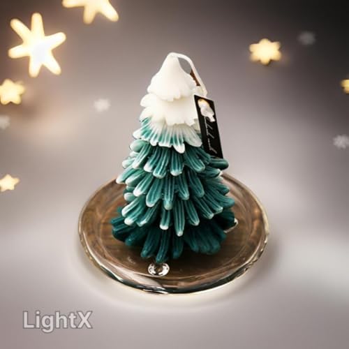 christmas tree shaped pillar candle