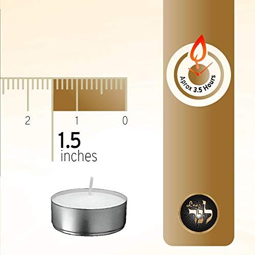 Luxury-Grade Tea Lights Set of 100 with 35 Hours Burn Time