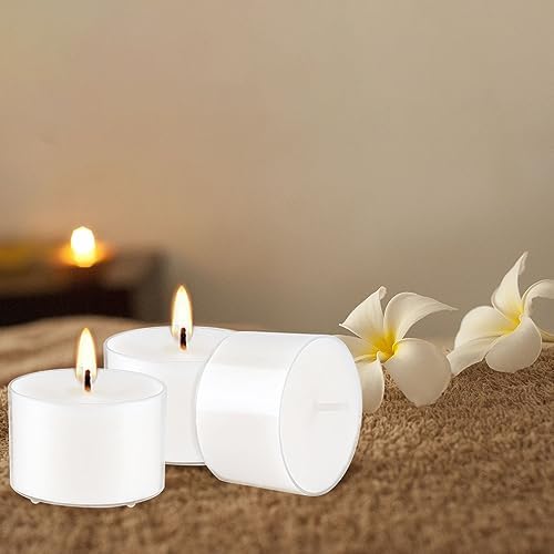 Set of 50 White Scented Candles Vanilla Fragrance Perfect for Relaxation Parties