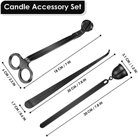 Saiveina 3 in 1 Candle Accessory Set Black