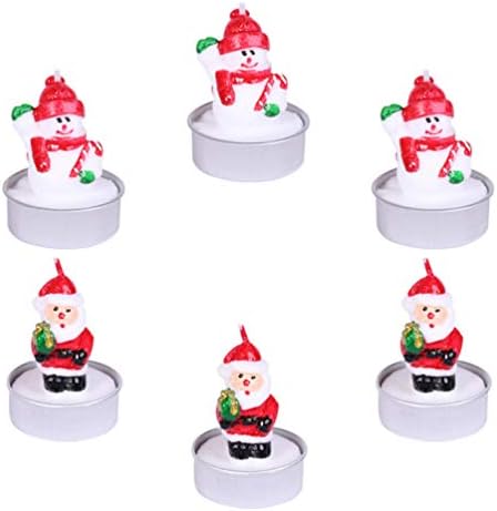 Happyyami Santa Snowman Themed Christmas Decor Candles