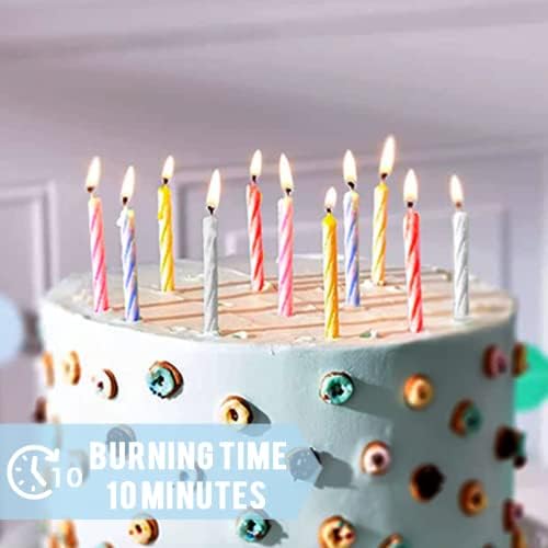 72-MultiColor Birthday Candles for Parties Celebrations