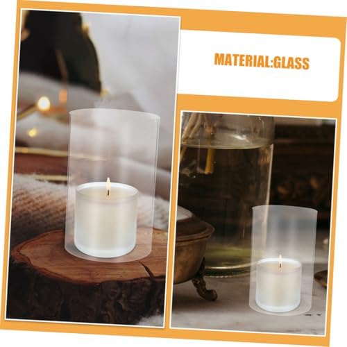 Clear Glass Candle Holder Sleeve by PRETZOOM Wind-Protected Multiple Uses