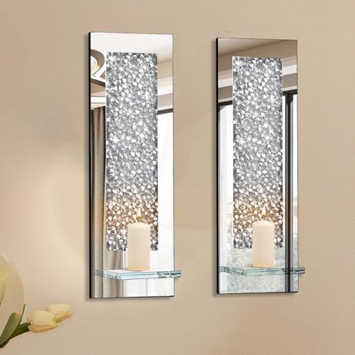 Pibeyer Crystal Diamond Candle Sconces Set of 2