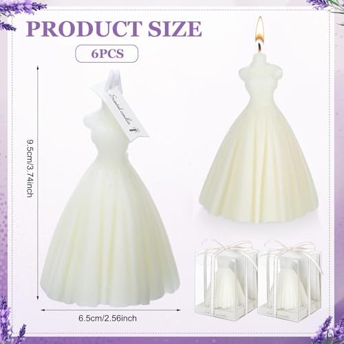 MTLEE 6-Pack Bridesmaid Wedding Dress Candles