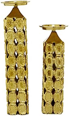 Contemporary Aluminum Cylinder Candle Holder Set