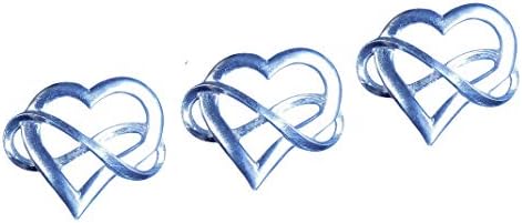Set of 3 Infinity Heart Candle Pins in Fine Pewter