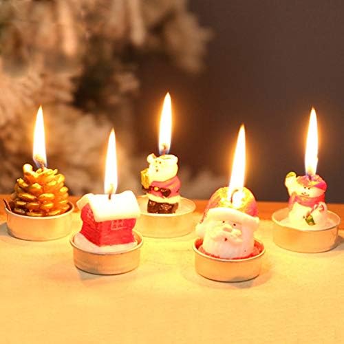 Happyyami Santa Snowman Themed Christmas Decor Candles