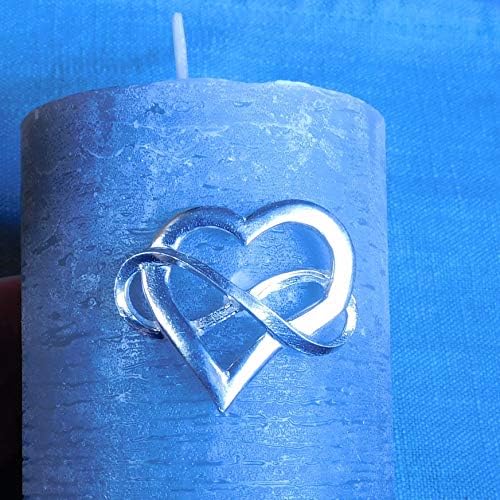 Set of 3 Infinity Heart Candle Pins in Fine Pewter