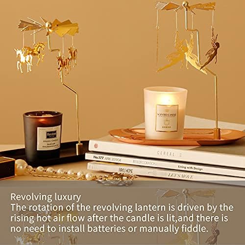 Spinning Candle Holder - Gold Elves