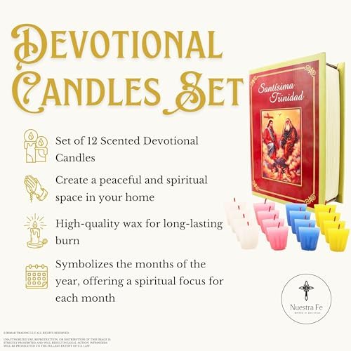 12 Pack Devotional Candles for Catholic Studies - Prayer Box Included