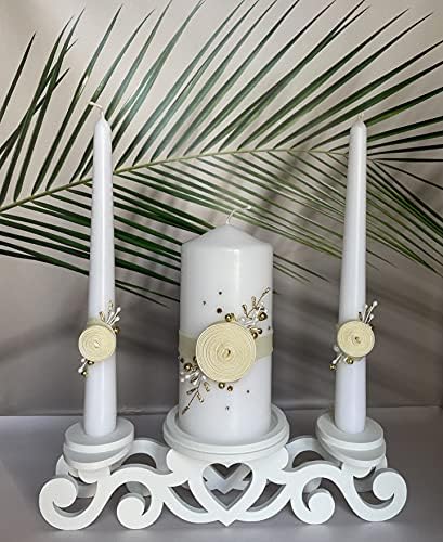 Unity Candle Holder Set with Heart 1