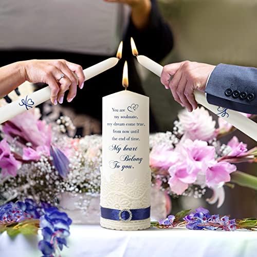 Frienda Unity Candles Wedding Set with Heart Design