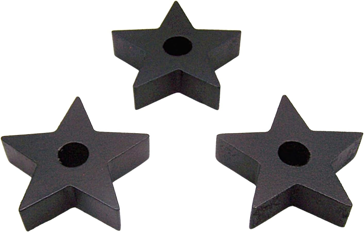 Set of Three Black Star Candle Holder Set Witchcraft Ritual