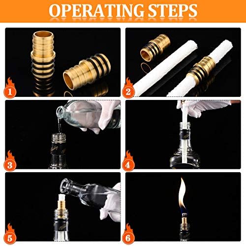 Nuanchu 8-Piece Wine Bottle Torch Lamp Kit for Home Kitchen