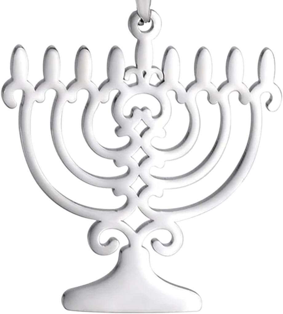 Elegant Hanukkah menorah jewelry gift for men and women