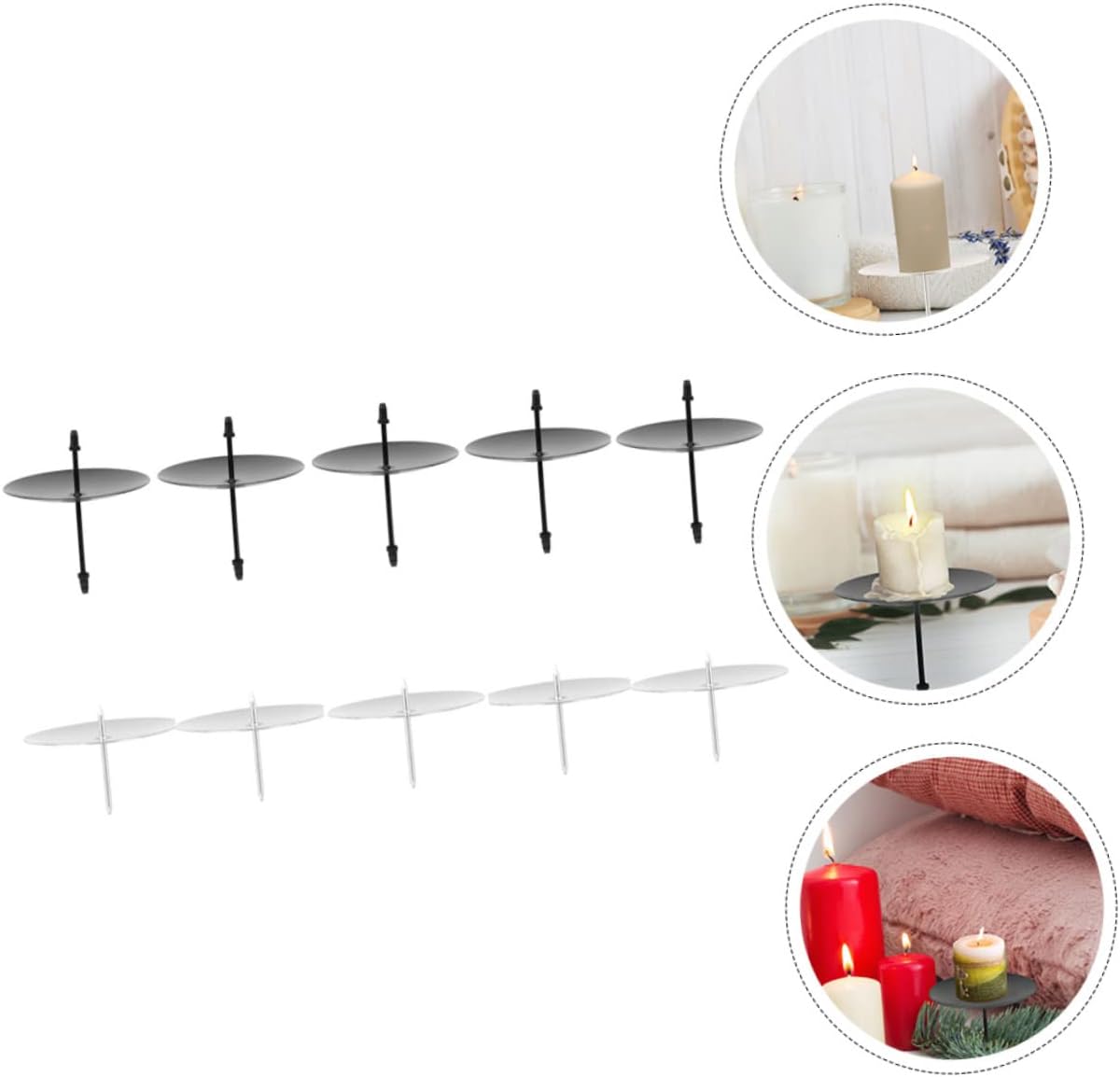 Candle Base Holders Wreath Fixes Metal Candle Holder Set