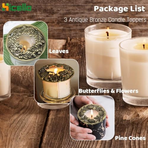 Bring out the best in your candles with Hicellos antique bronze candle toppers