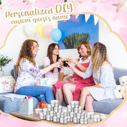24 Pcs DIY Baby Shower Candle Tins with Lids