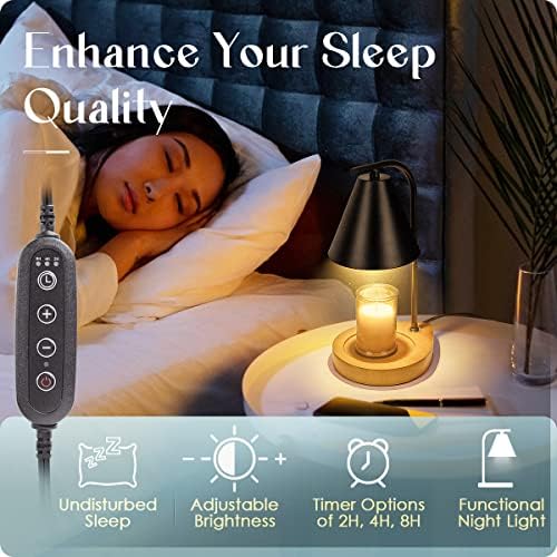 Candle Warmer Lamp with Retro Wooden Base - Safe Reliable Candle Heaters