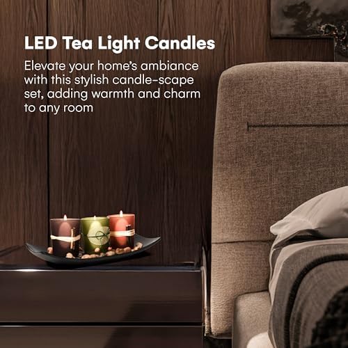 Elevate Your Space with 3 LED Tea Light Candle Holders in Earth Tones