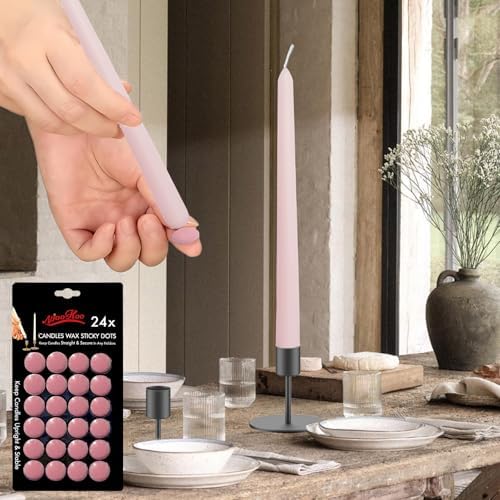 NJAO HOO Candle Adhesive Taper Candle Accessories 24 Pink Candle Dots