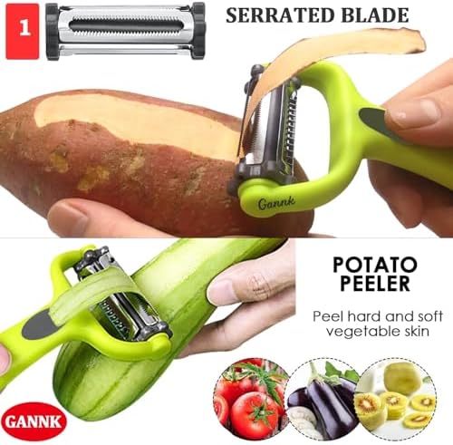3-in-1 Julienne Potato Peeler Set with Julienne Bit and Potato Nullifier