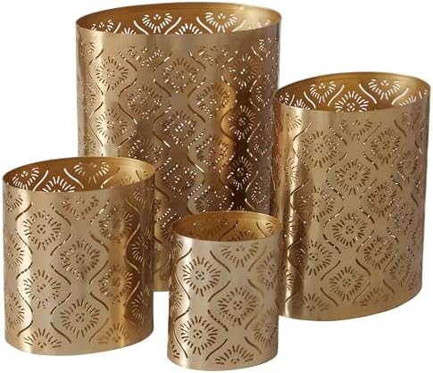 Modernist Candle Holder Set - Set of 4 - Star-Gazer Lattice Design