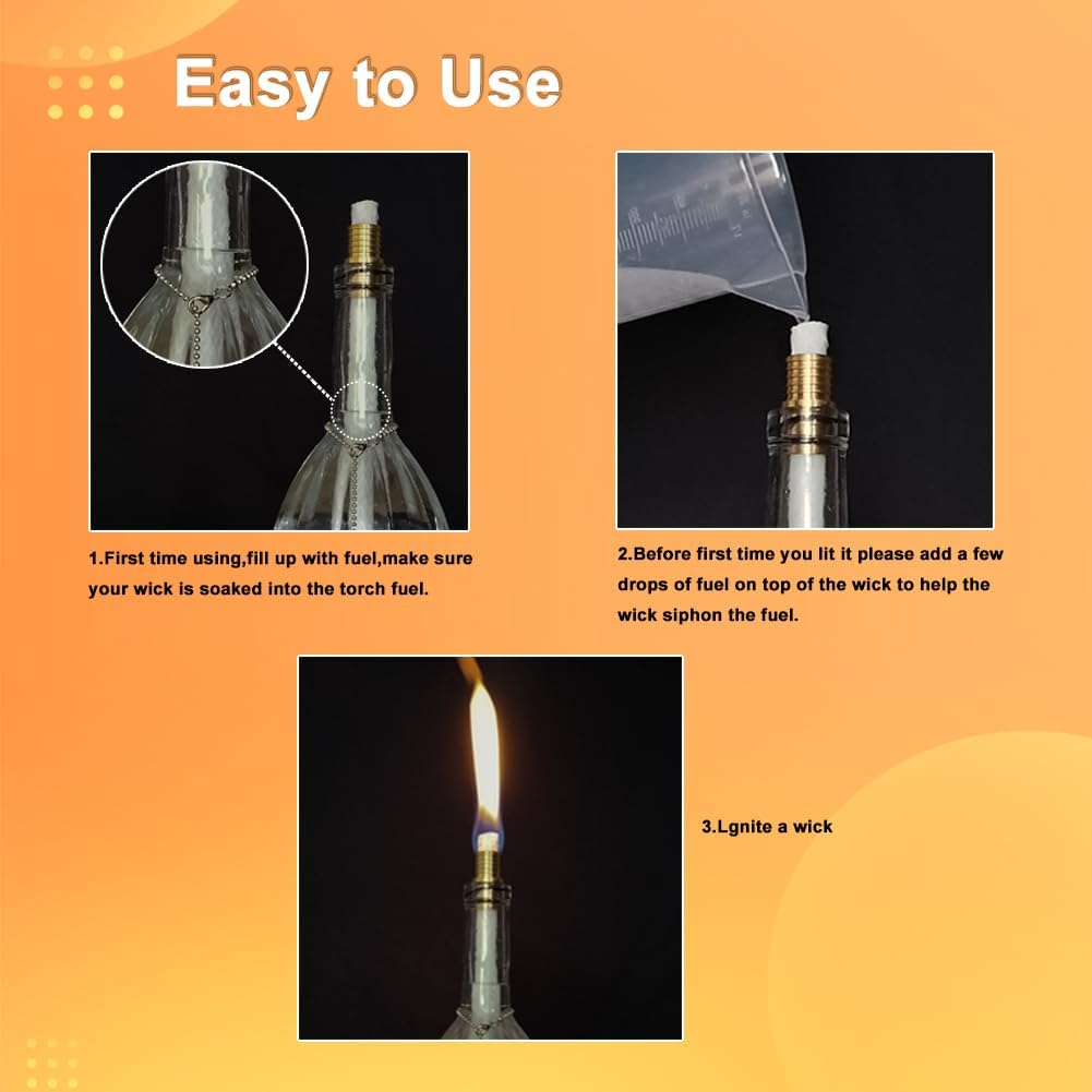 Vibrant Garden Lights Wine Bottle Torch Kit 4 Pack