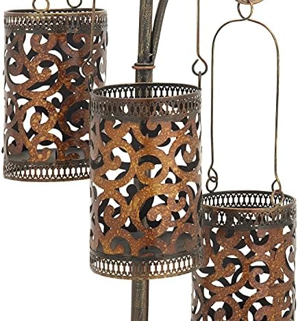 Benzara 41970 67Hx16W Metal Floor Candle Lantern