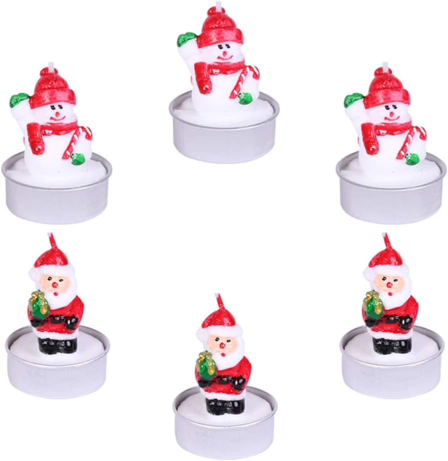Happyyami Santa Snowman Themed Christmas Decor Candles