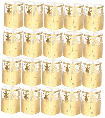 50pcs Christmas Paper Lampshade Decorations Snowflake Candle Shade