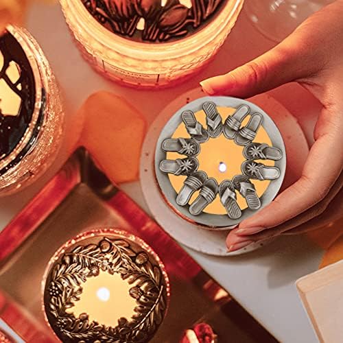 GORGECRAFT Candle Toppers Elegant Candle Shade Extensions for Even Burn Silver