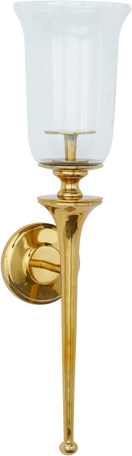 Deco 79 Aluminum Gold Candle Sconce