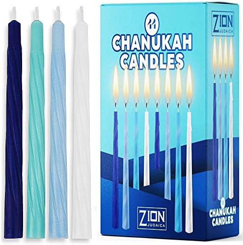 Last Minute Complete Hanukkah Kit - 9 Menorah with 44 Candles More