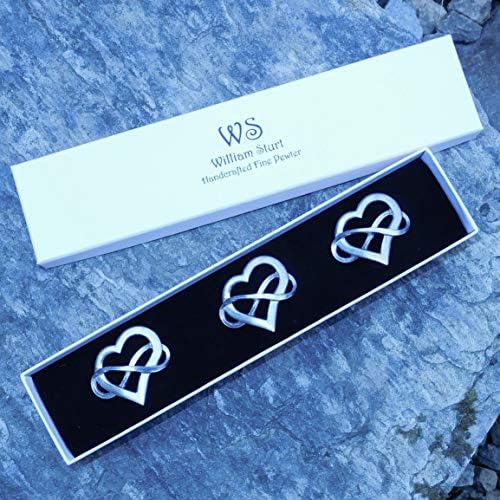 Set of 3 Infinity Heart Candle Pins in Fine Pewter