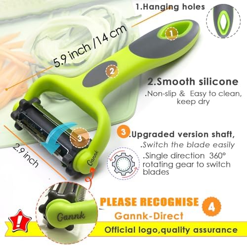 3-in-1 Julienne Potato Peeler Set with Julienne Bit and Potato Nullifier