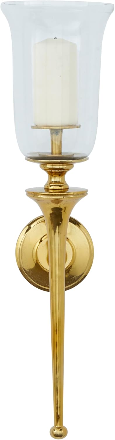 Deco 79 Aluminum Gold Candle Sconce