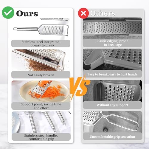 Stainless Steel Cheese Grater Set Set of 5 Kitchen Gadget Calls