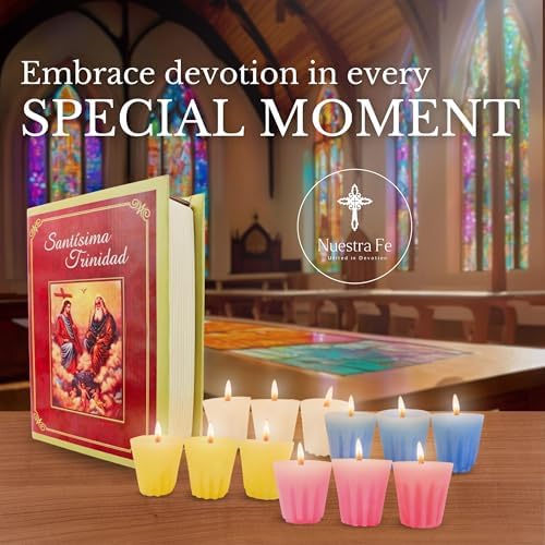 12 Pack Devotional Candles for Catholic Studies - Prayer Box Included