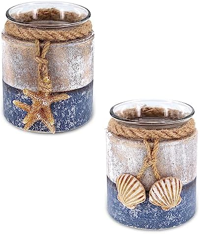 CoTa Global Silver Sea Starfish and Seashell Candle Holder Set