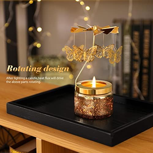 Rotatable Butterfly Candle for Mothers Day Womens Gift