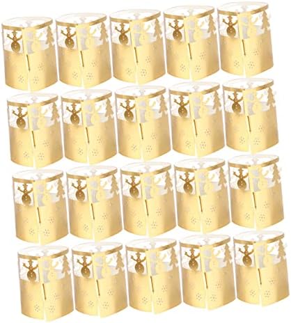 Paper Candle Lampshade with Snowflakes in Gold for Christmas or Weddings