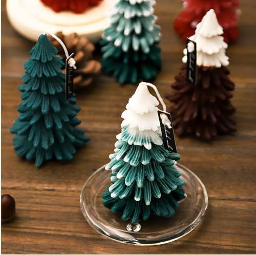 christmas tree shaped pillar candle