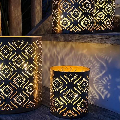 Modernist Candle Holder Set - Set of 4 - Star-Gazer Lattice Design