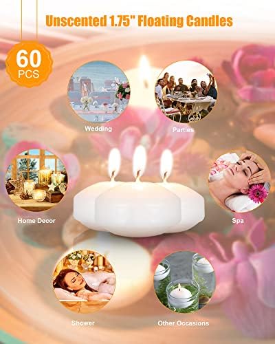 Treela 80-Piece 173 Unscented Floating Candles for Weddings Parties