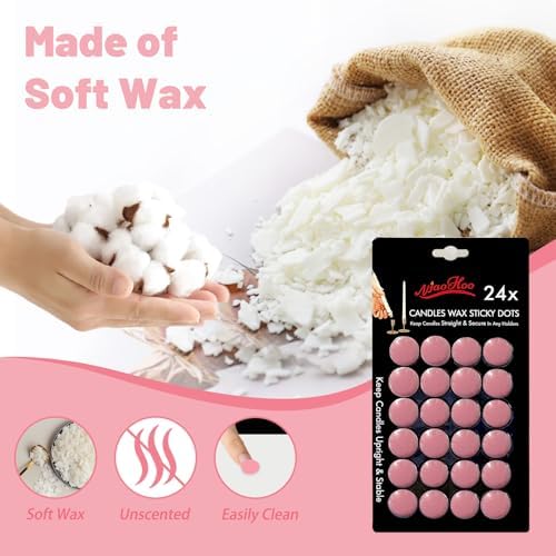 NJAO HOO Candle Adhesive Taper Candle Accessories 24 Pink Candle Dots