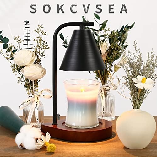 SOKCVSEA Candle Warmer Lamp Dimmable Candle Warmer with 2 Bulbs Black