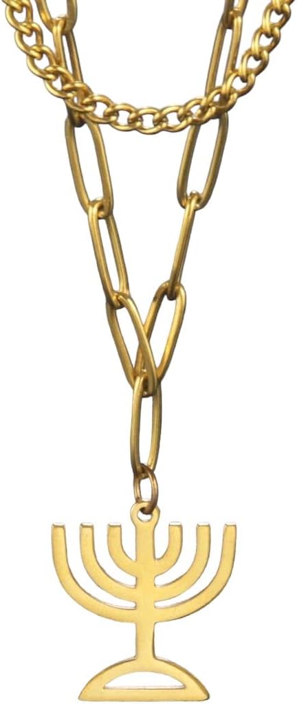 Hanukkah menorah necklace